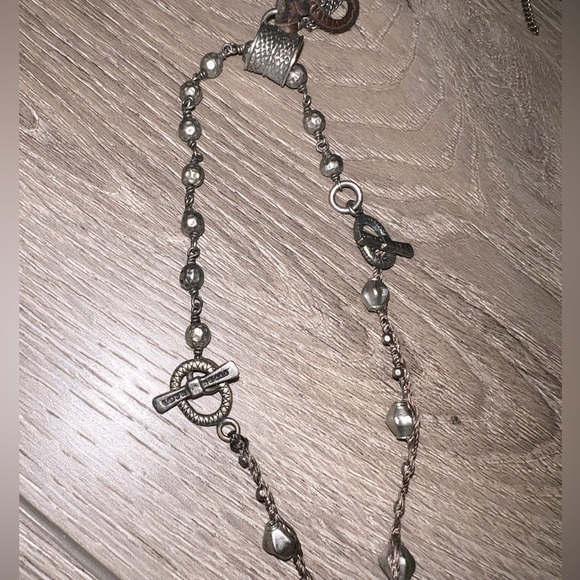 Love Heals long silver and gemstone skill necklace - Picture 2 of 5